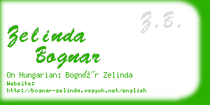 zelinda bognar business card